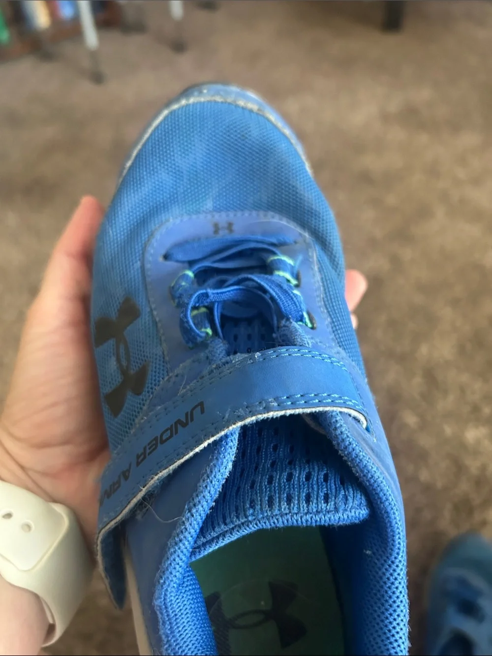 Under Armour Kids Blue and Green Athletic Sneakers